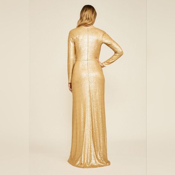 Tadashi Shoji Gold Sequin Maxi Dress - Picture 3 of 10